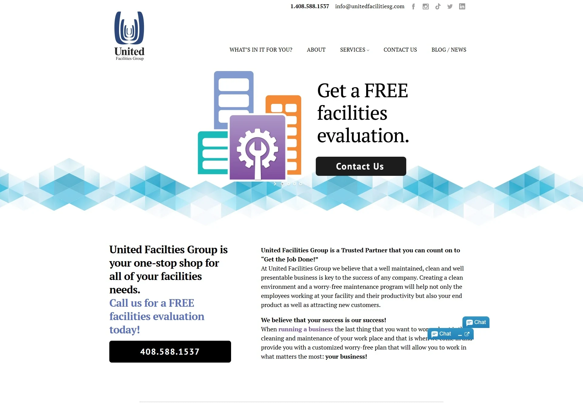UFG Works website before the Brandcore redesign